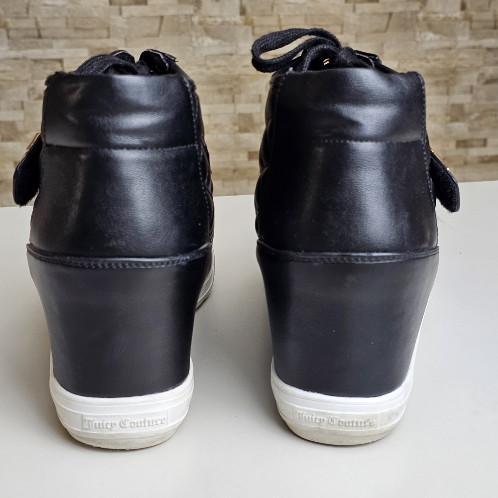 Juicy Couture Black Quilted Wedge Sneakers - Picture 3 of 9
